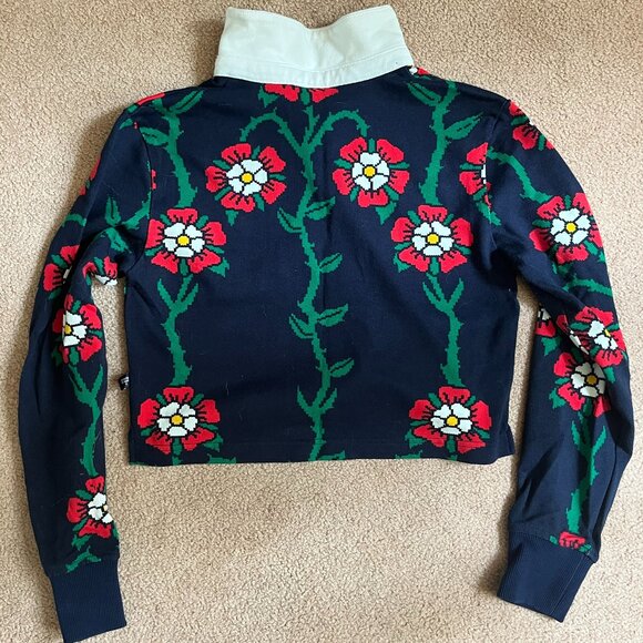 Rowing Blazers x Target Rose Print Collared Long Sleeve Rugby Shirt - Picture 4 of 8